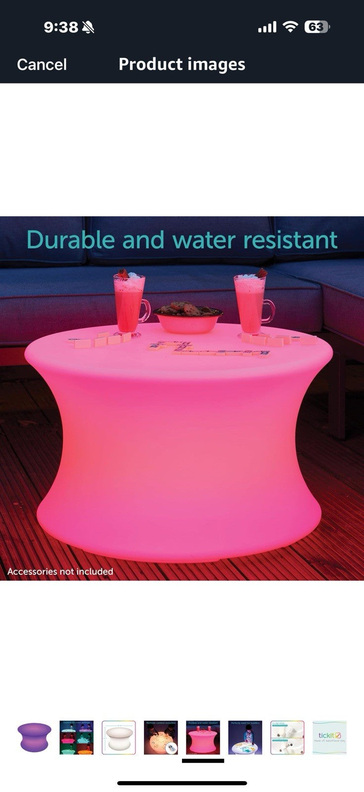 tickit Sensory Mood Light Table | 20 Colors | Rechargeable | Sensory 
