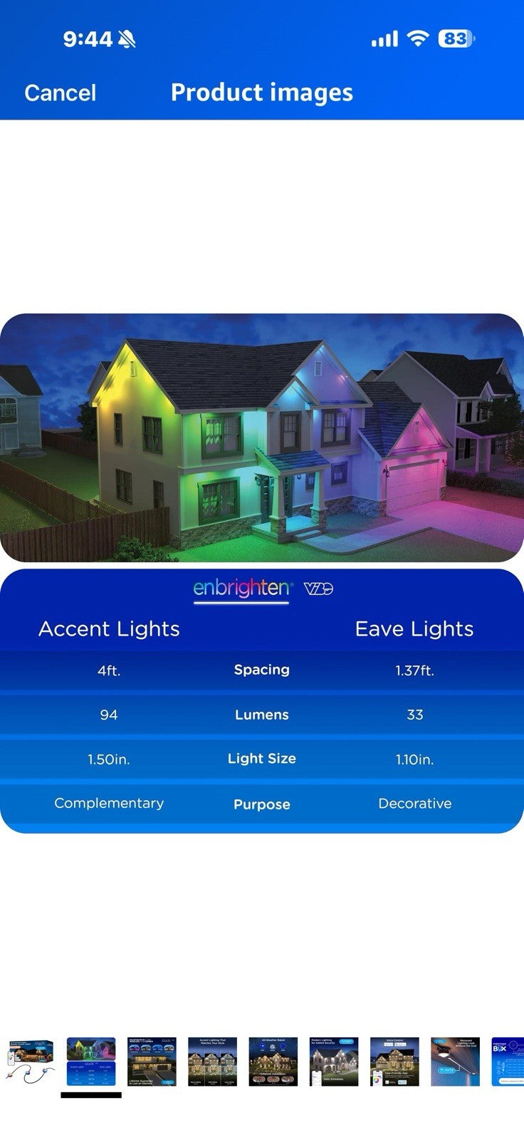 Enbrighten Vibe Eternity Accent Permanent Outdoor Lights for House,
