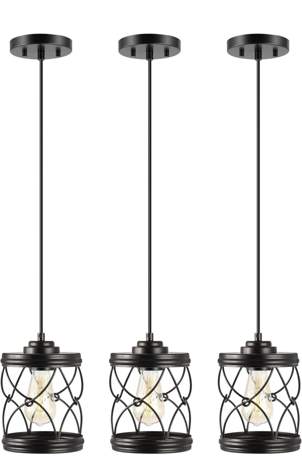 JONATHAN Y JYL7909B-SET3 Marelle 6.5" 1-Light Farmhouse Industrial