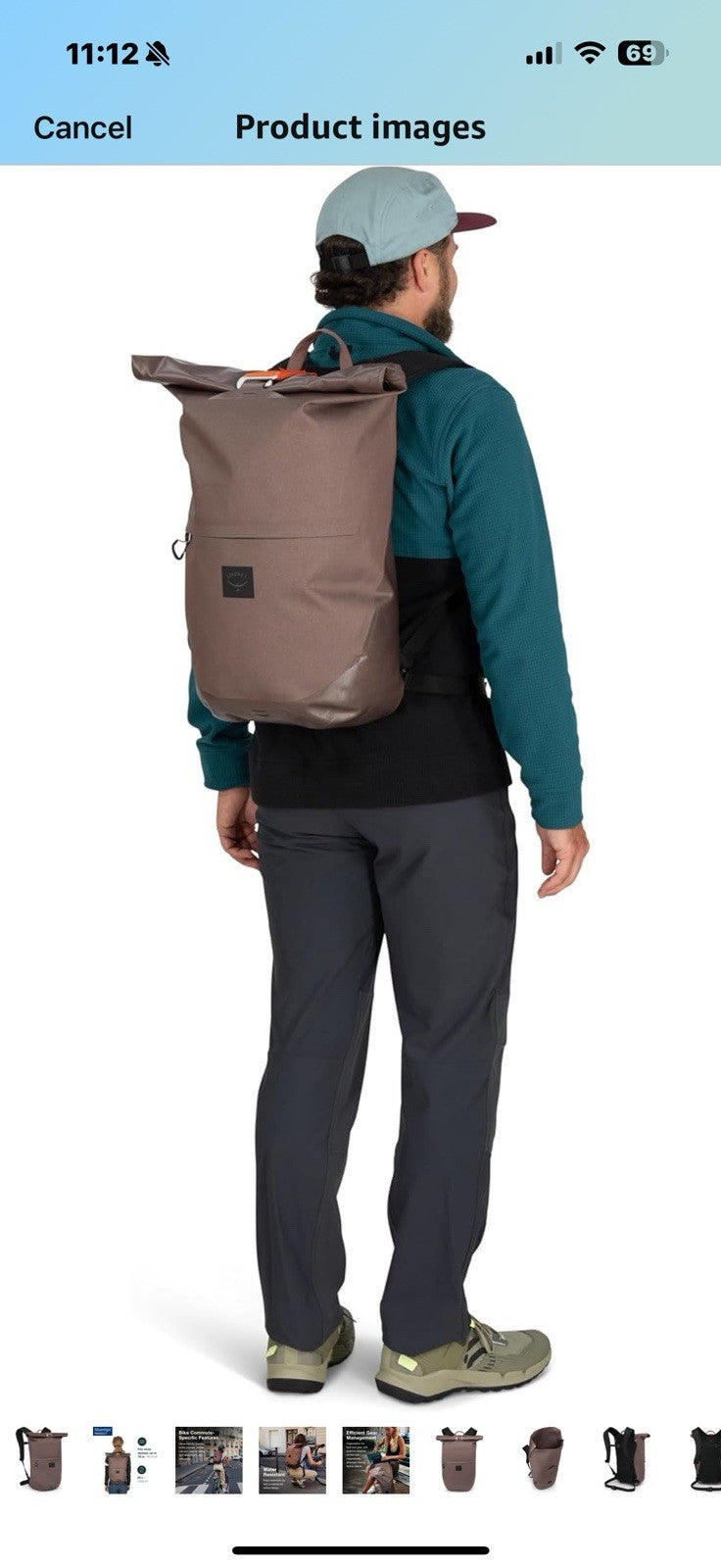 Osprey Metron 25L Waterproof Commuter Bike Backpack, Magma Brown