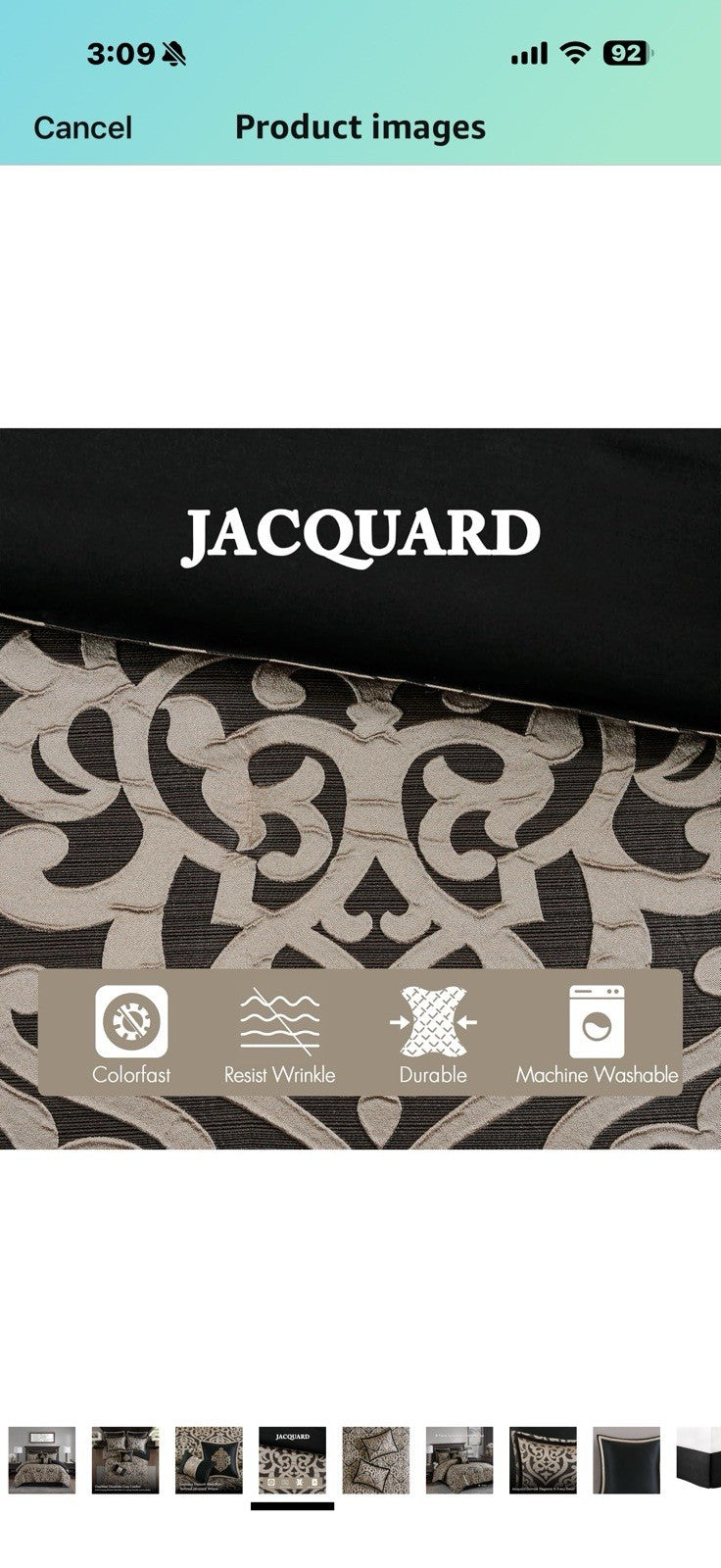 Madison Park King Comforter Set Damask Medallion Jacquard Comforter