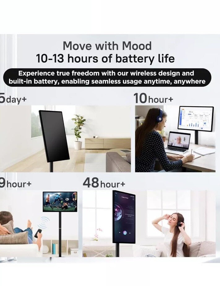 1080P 27-Inch Portable TV Touchscreen Monitor,Qualcomm 8-core CPU,8G RAM