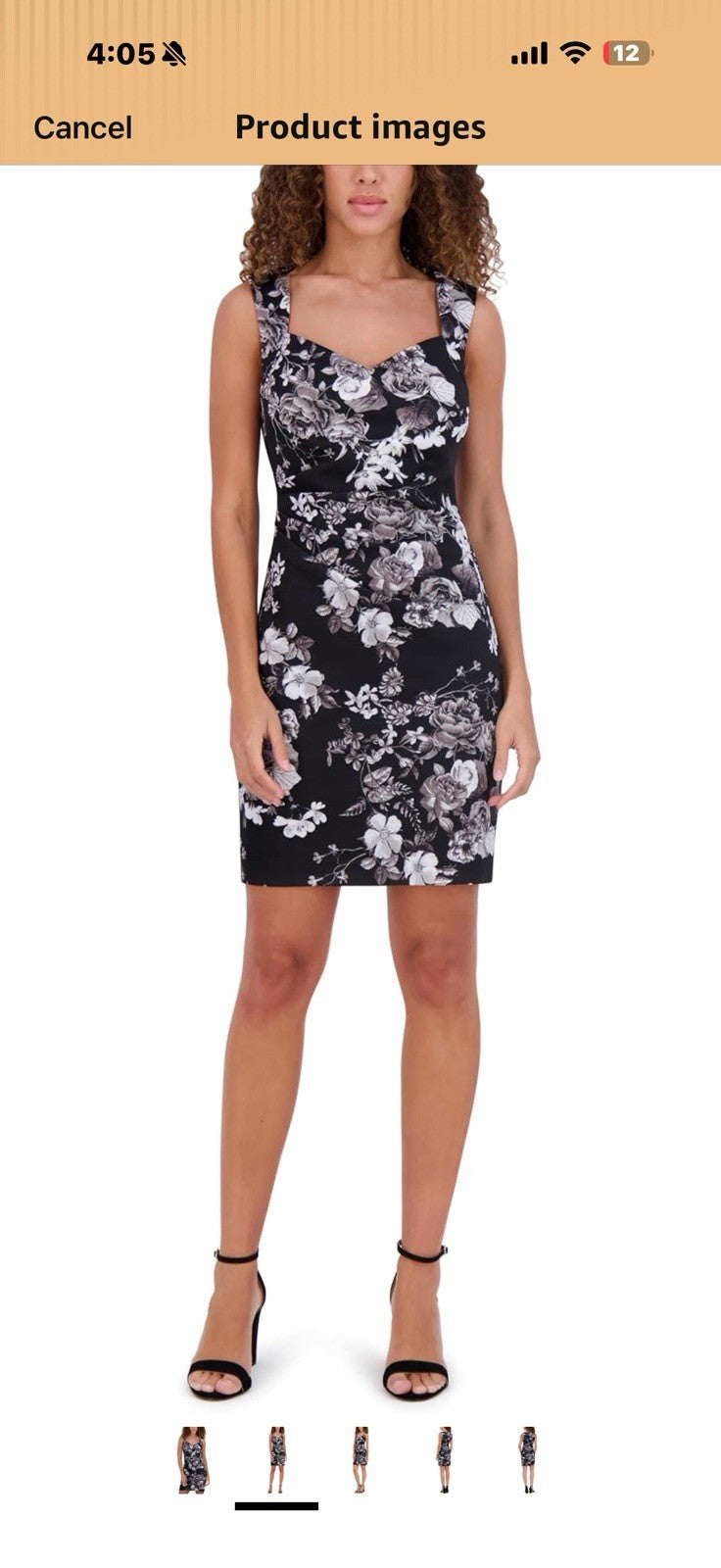 Siena Women's Sleeveless Sweetheart Neck Sheath Mini Dress Size 12