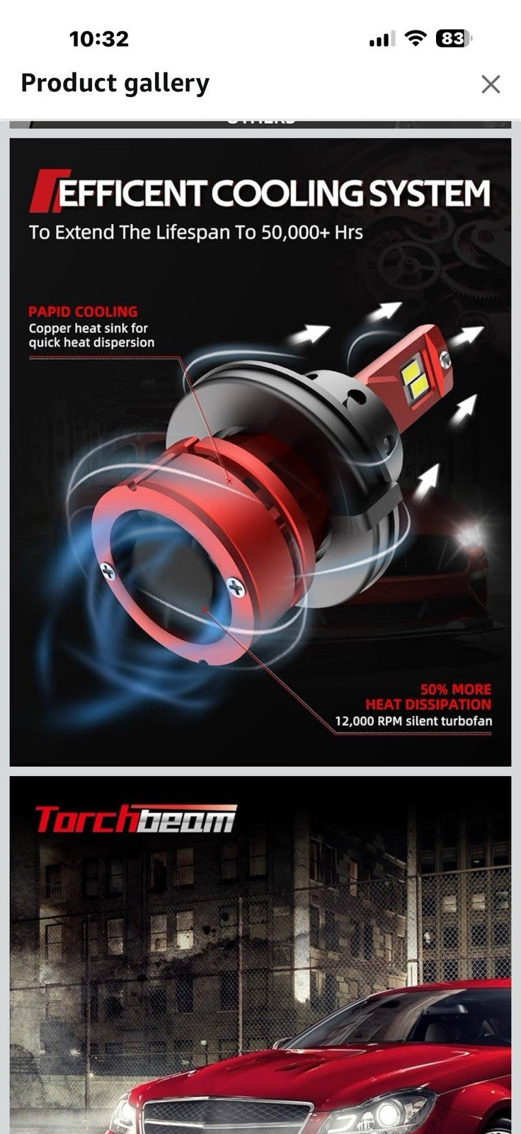 Torchbeam H-13 LED Bulb Lights Kit, 74000LM 15X Brightener, 6500K 