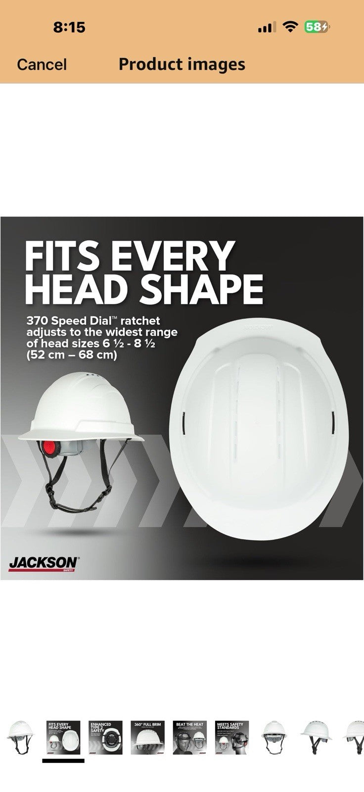 Jackson Safety Blockhead2 Type 2 Full Brim Hard Hat - Vented Construction 