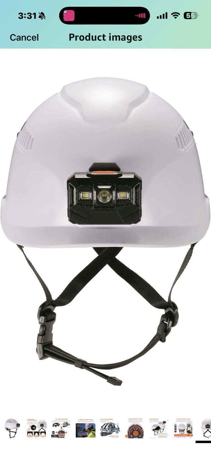 Ergodyne Skullerz 8977LED Type 2 Vented Safety Helmet with LED Light,