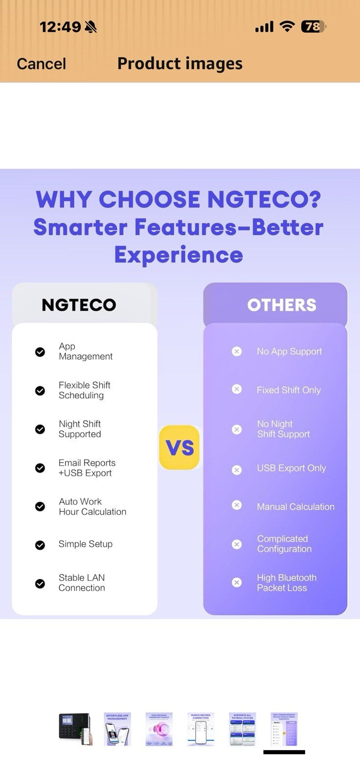 NGTeco APP-Based Time Clock, Fingerprint & PIN Time Clocks for Employees 