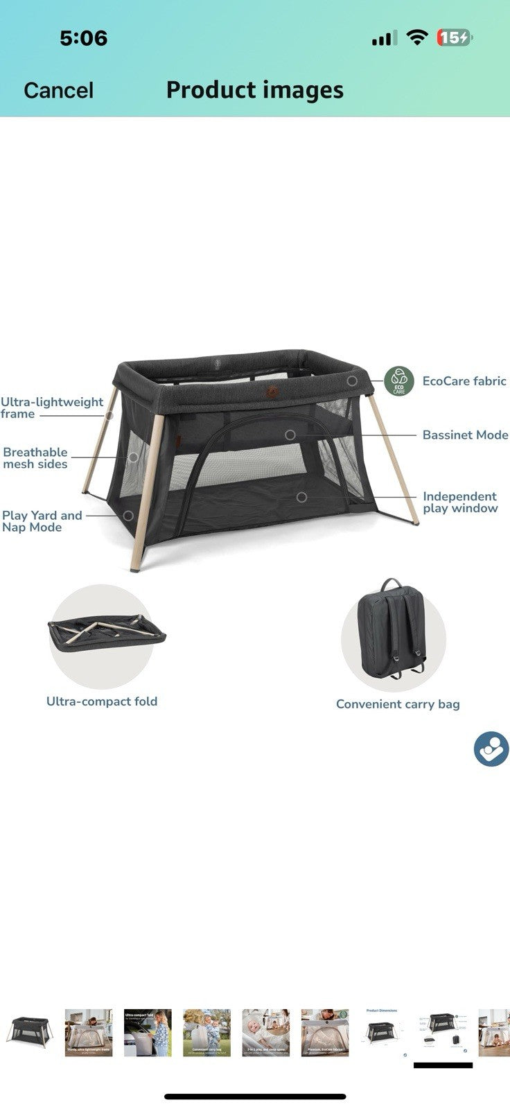 Maxi-Cosi Calao Travel Play Yard, Infant Bassinet, Toddler Playpen,