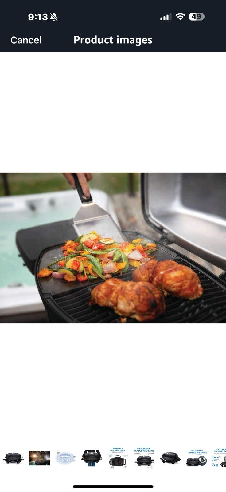 Napoleon TravelQ PRO285E Portable Electric Grill, Black, Tailgating, Camping