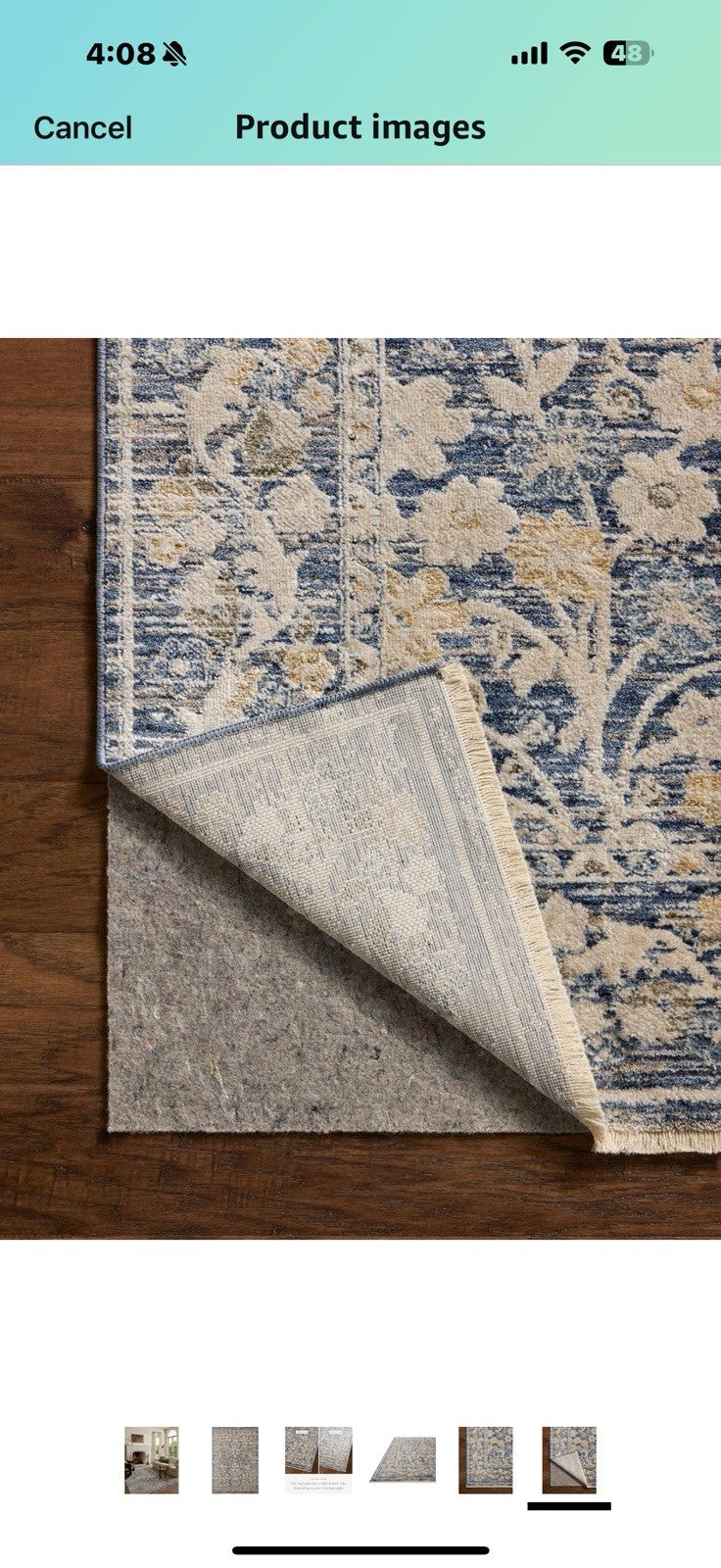 Loloi Clarisse Collection CLS-05 Blue/Beige 7'-10" x 10'-2" Fringe Area Rug