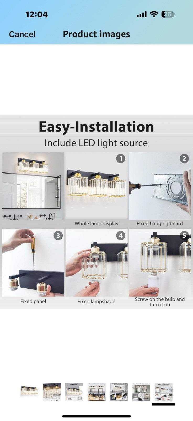 Bathroom Vanity Light Fixtures Over Mirror - Makeup Lighting Black Gold -