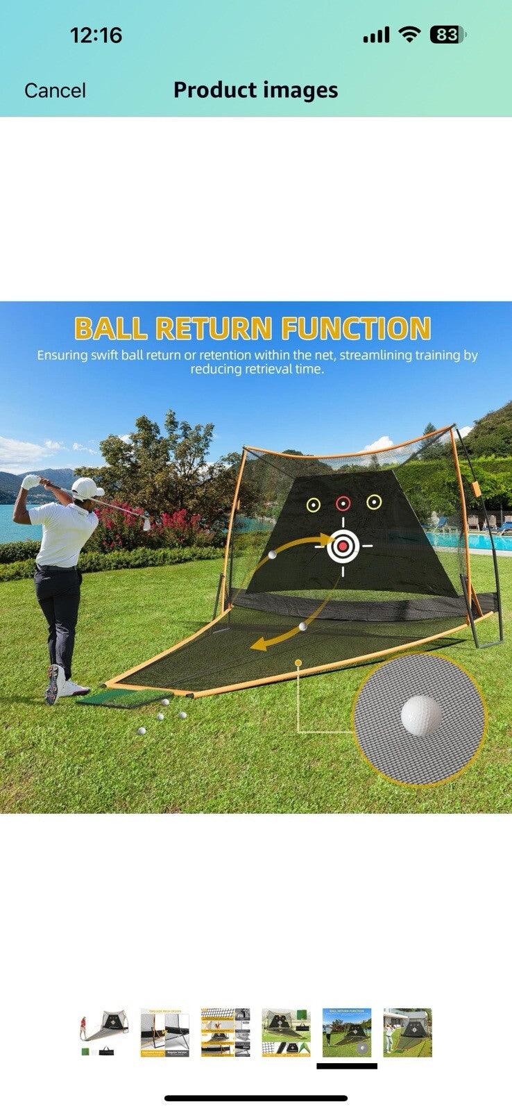 DWVO 10FT X 7FT Automatic Ball Return Golf Net for Indoor/Outdoor