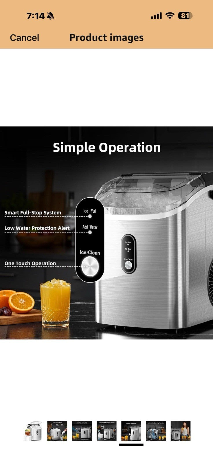 Antarctic Star Nugget Ice Maker Countertop with Soft Chewable Ice, 