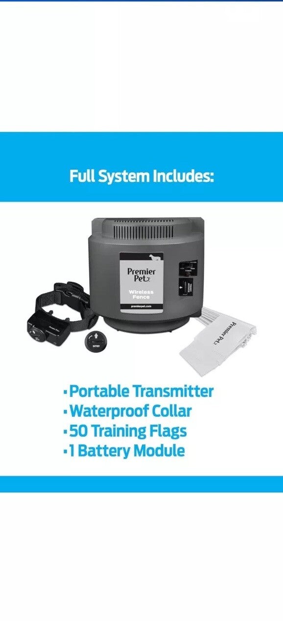 Premier Pet Wireless Dog Fence System - Circular Boundary, Adjustable