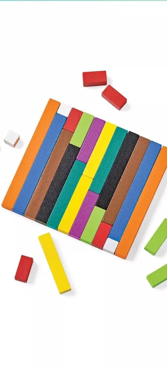 hand2mind Wooden Cuisenaire Rods Classroom Set, Fraction Bars, Montessor