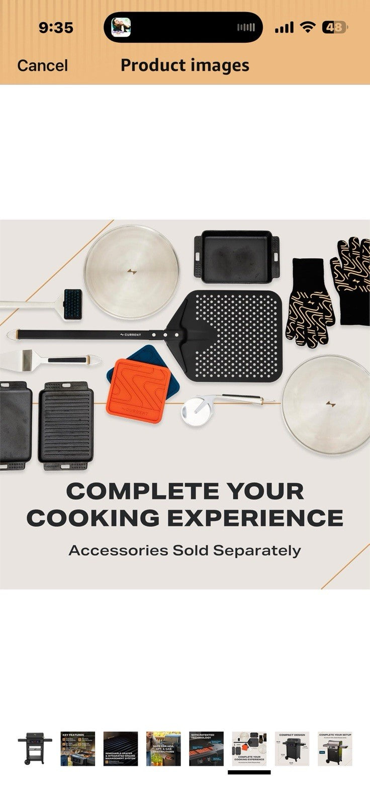 Current Model G+ Dual Zone Electric Grill, Smart Electric Outdoor Grill
