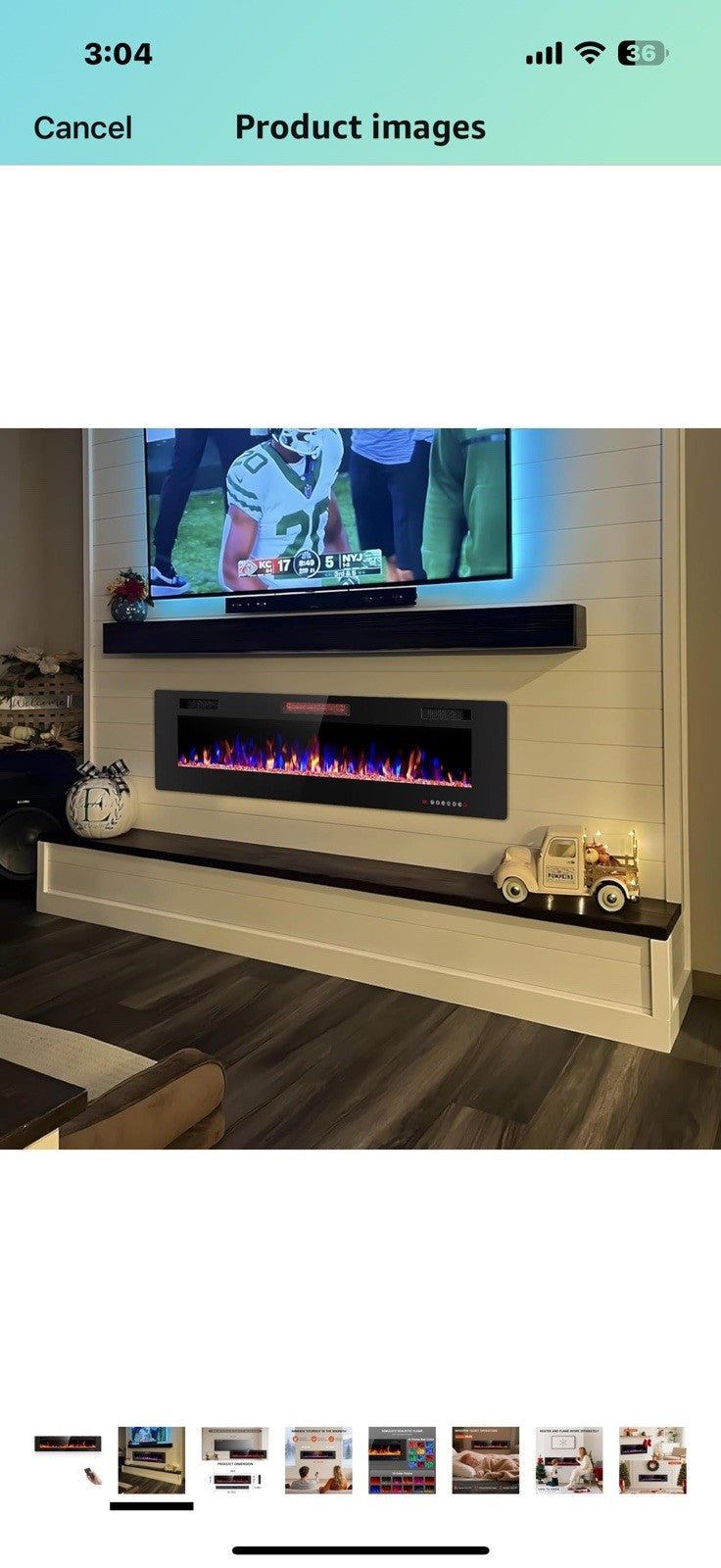Electric Fireplace 68 inch, Recessed and Wall Mounted Electric Fireplace 
