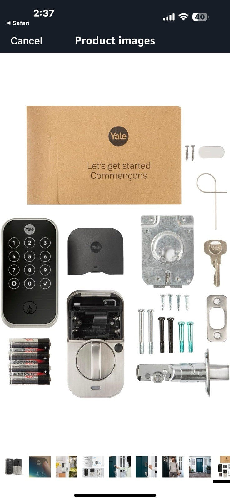 Yale Security 2 Touch Deadbolt Lock, Satin Nickel Biometric