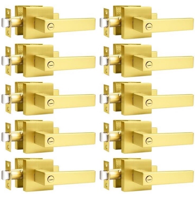 Probrico Gold Privacy Door Handle Lockset Heavy Duty Interior Door