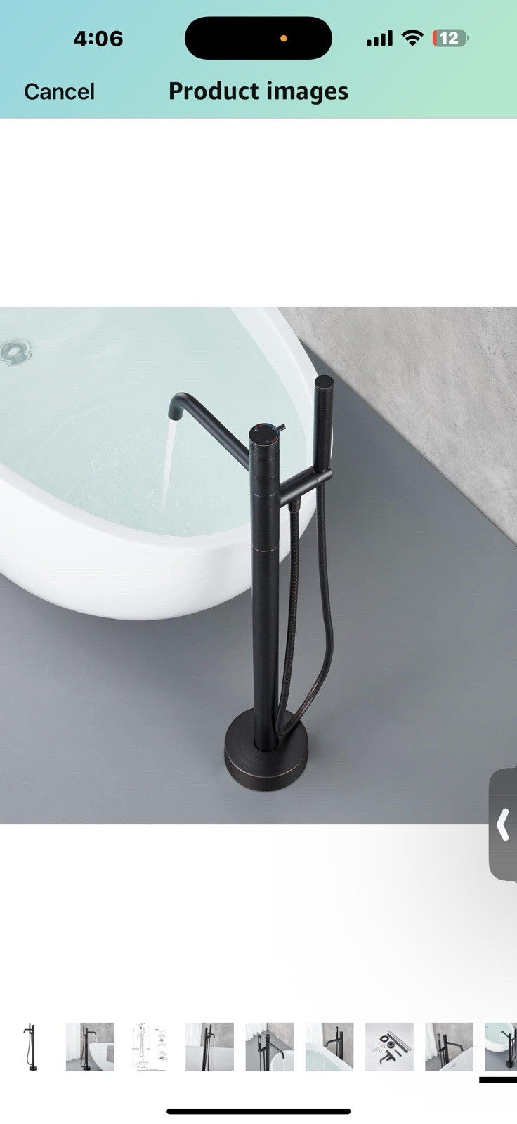 Freestanding Bathtub Faucet Floor Mount Tub Filler Oil Rubbed Bronze Brass 
