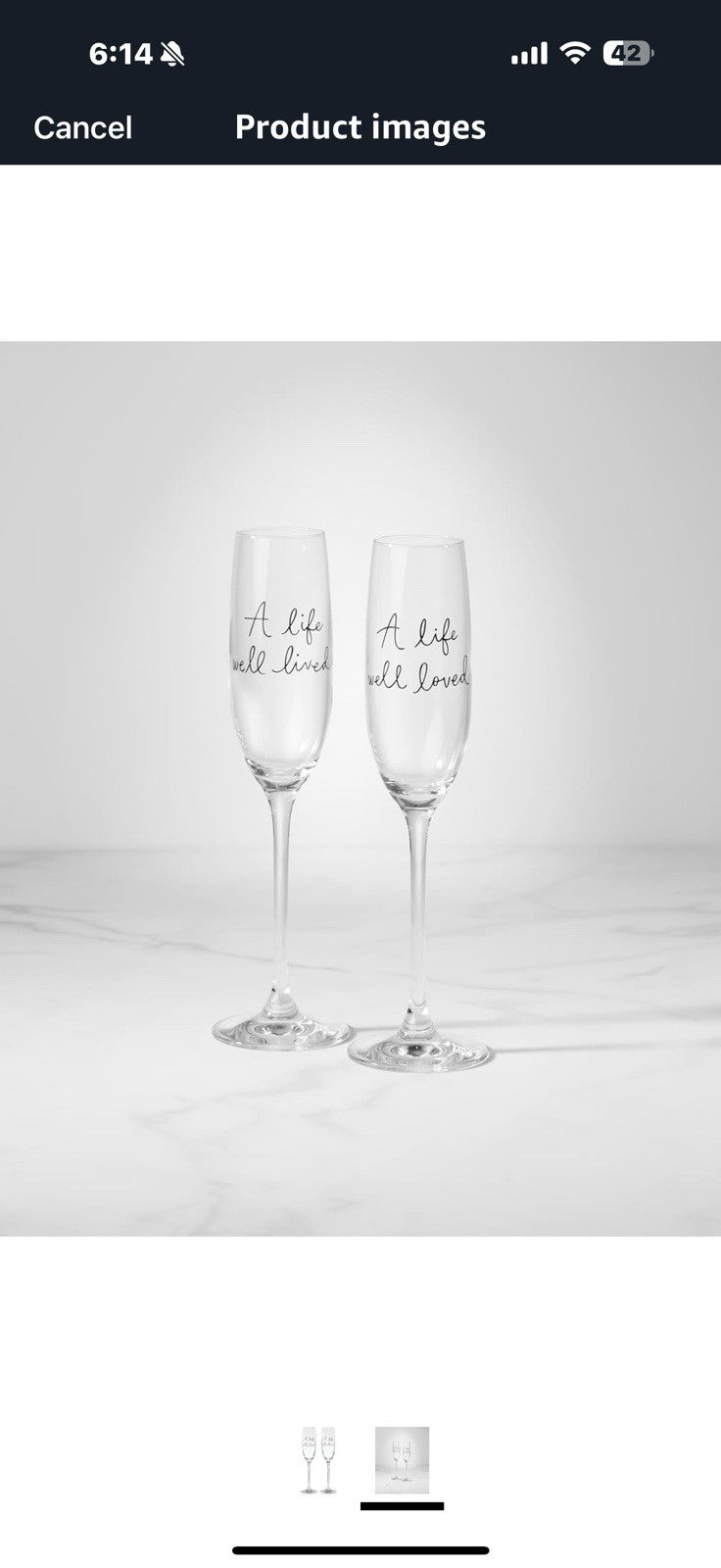 kate spade new york Charmed Life 2-Piece Toasting Flutes, Clear