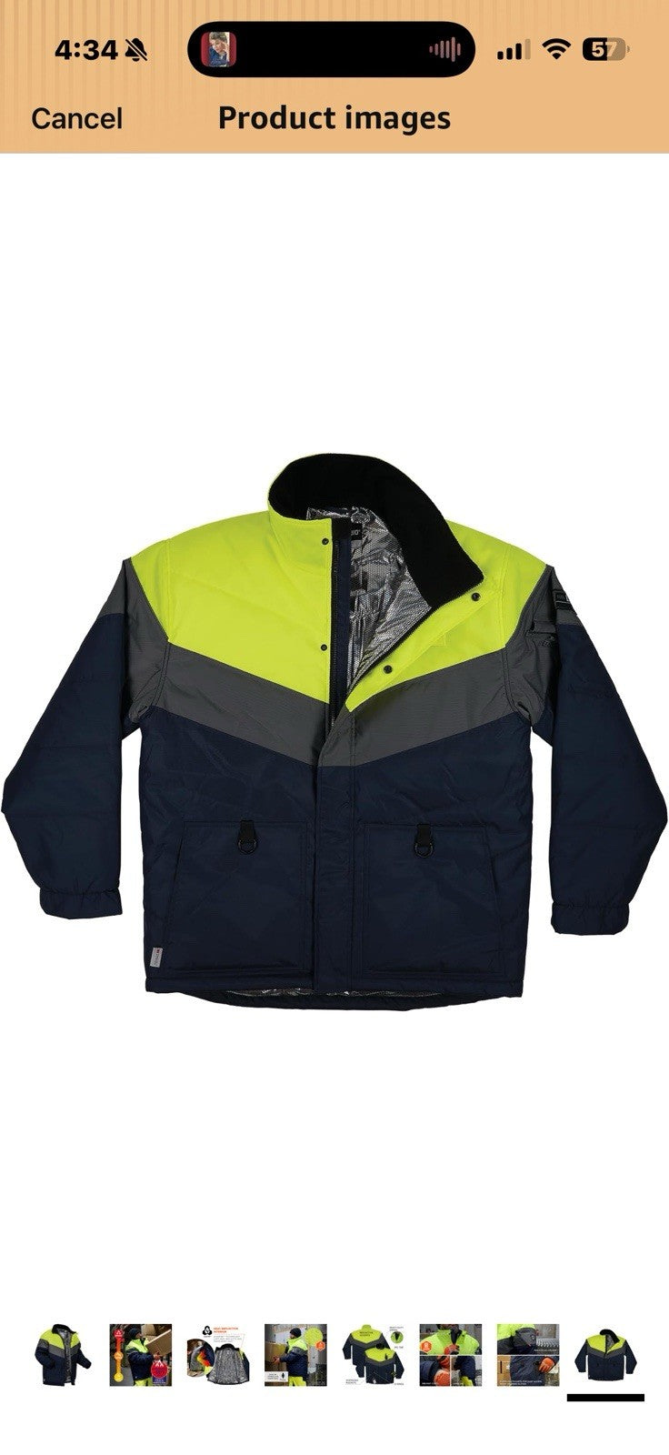 Ergodyne Insulated Freezer Jacket-Heat Reflective Lining XL
