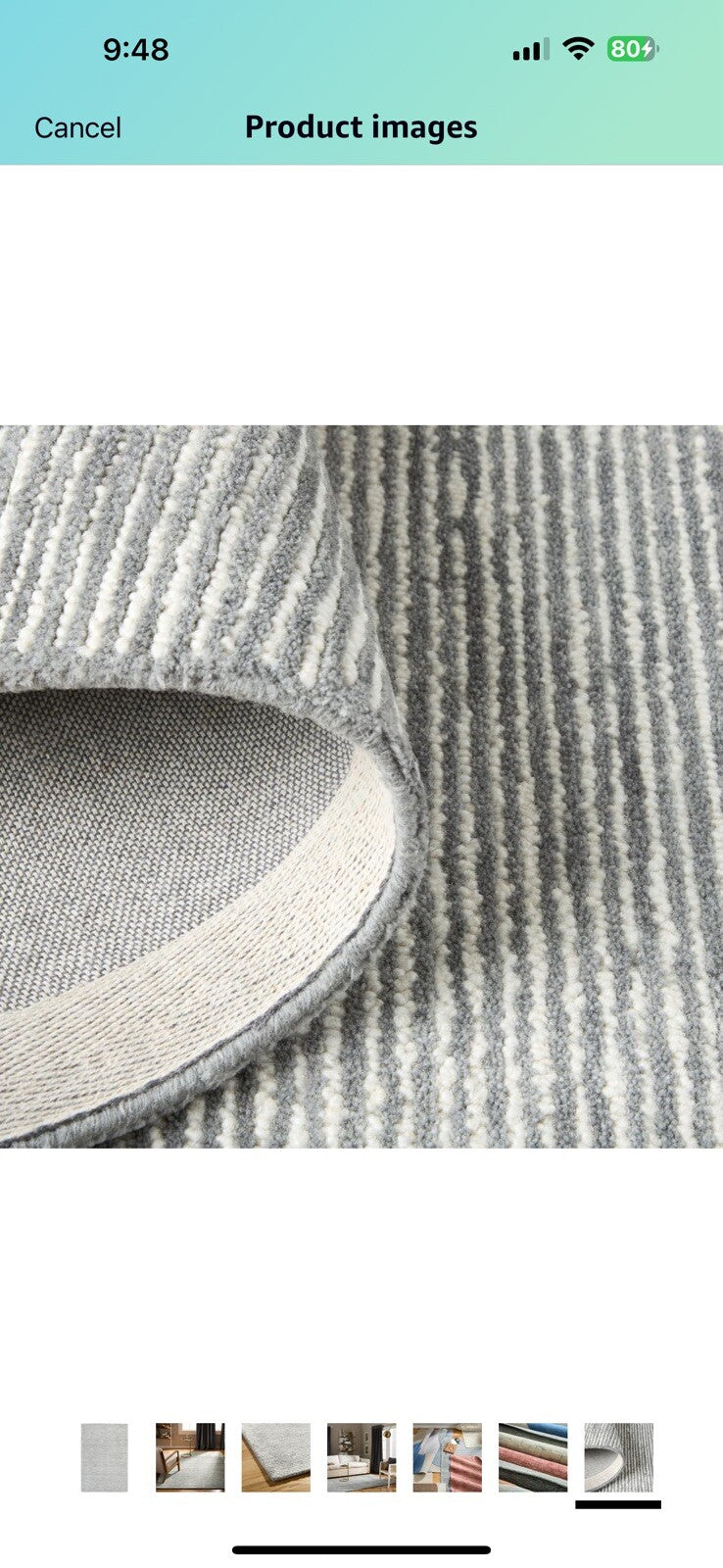 TOWN & COUNTRY LUXE Rita Ribbed Textured Hand Tufted 100% Wool Area 8* 10