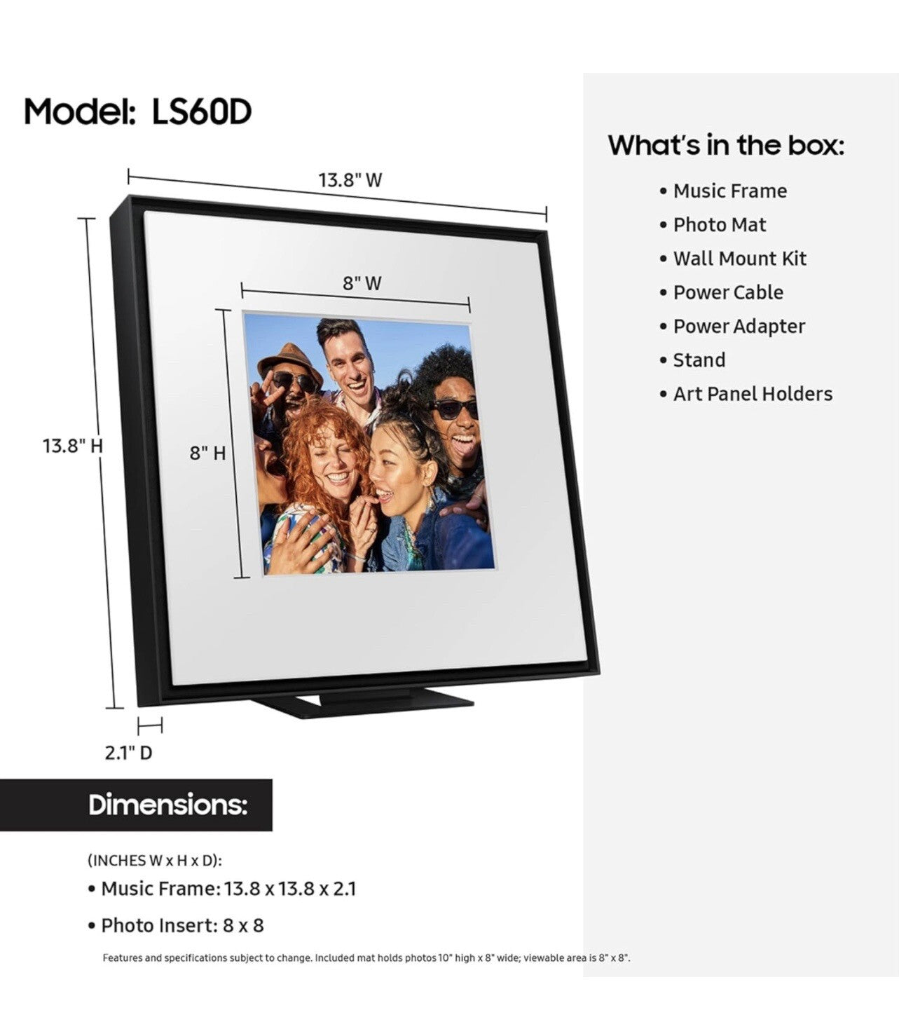 SAMSUNG LS60D Music Frame Smart Speaker with Dolby Atmos Audio