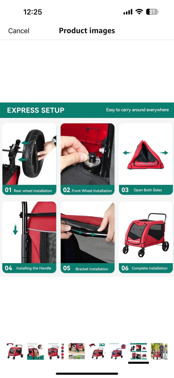 YITAHOME Dog Stroller, Pet Stroller for Large Dogs Up to 176 lbs,