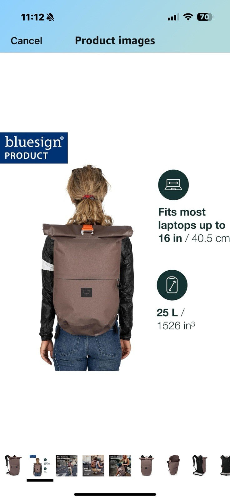 Osprey Metron 25L Waterproof Commuter Bike Backpack, Magma Brown