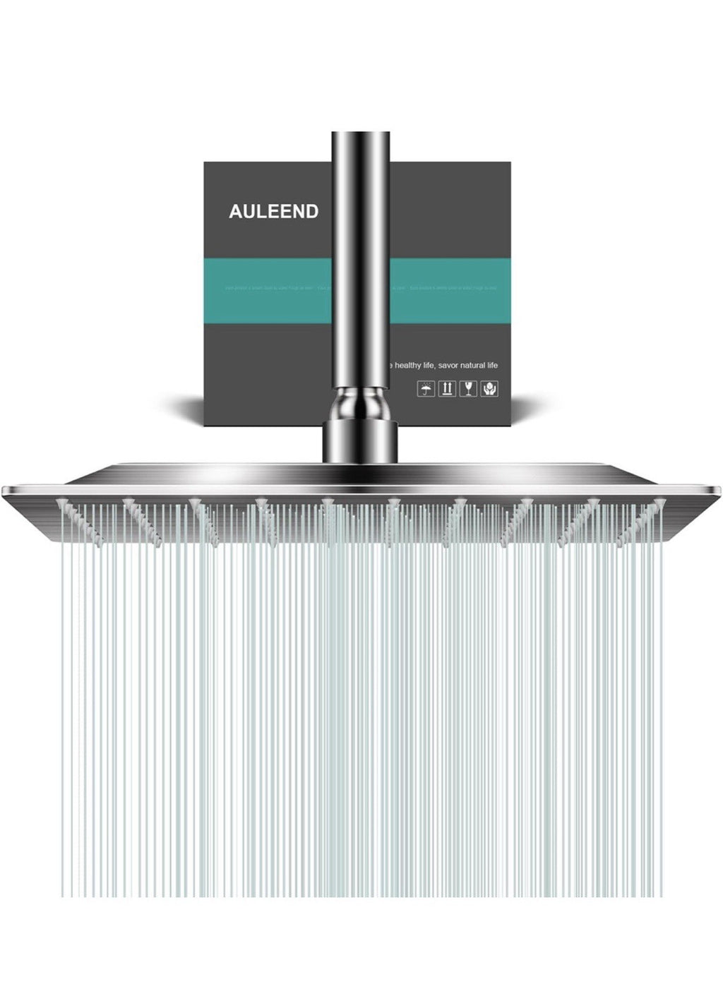 Square Rain Shower Head, High Flow Stainless Steel,Work with any decorative