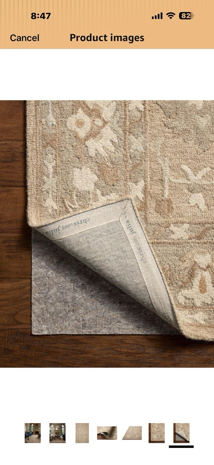 Loloi Chris Loves Julia Dorothea Collection DRT-02 Khaki/Dove 5'-0" x 7'-6" 