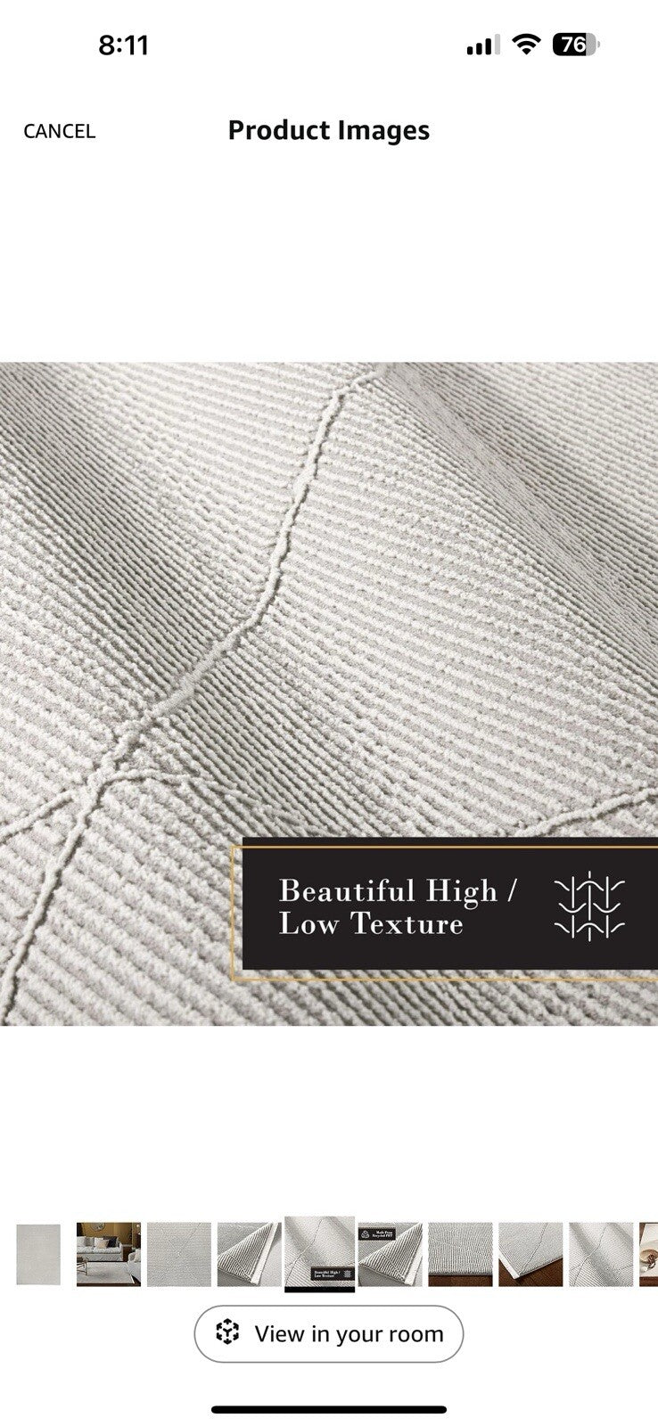 TOWN & COUNTRY LUXE Tretta Contemporary Diamonds Area Rug with Grey, 9'2"x12'5"