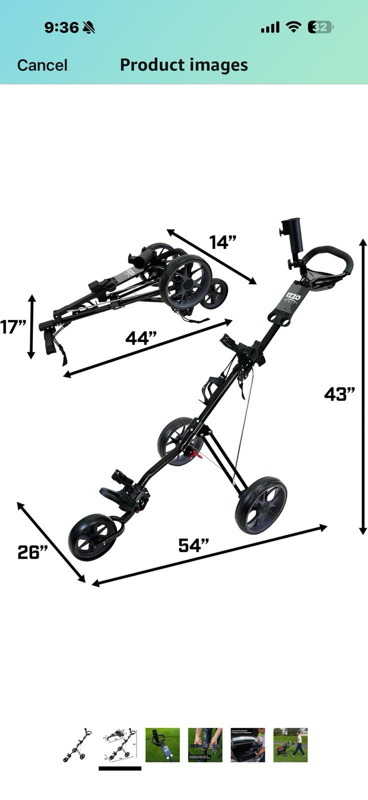 IZZO Feather Lite Push Cart