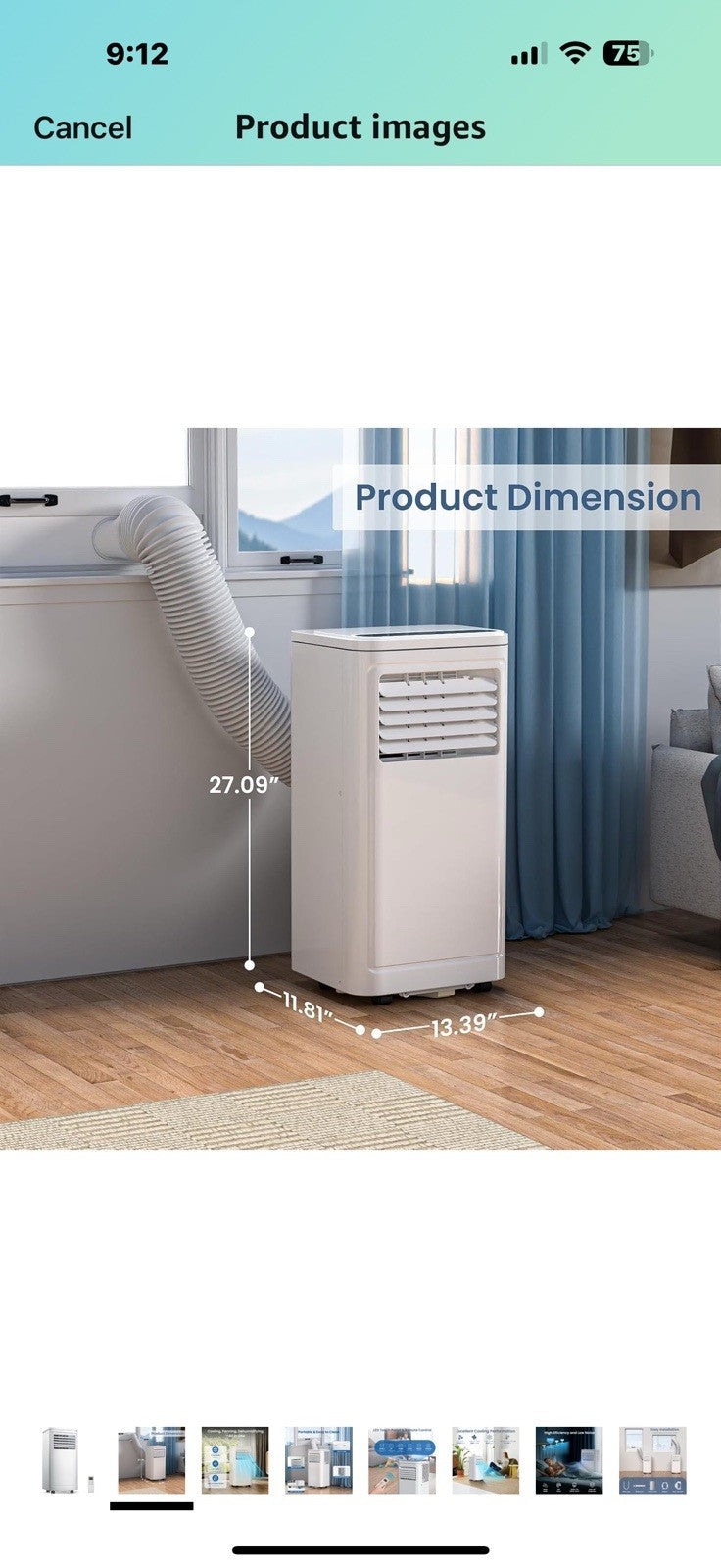 ZAFRO Portable Air Conditioners, 10000 BTU, 3 in 1 Portable AC Unit with Window