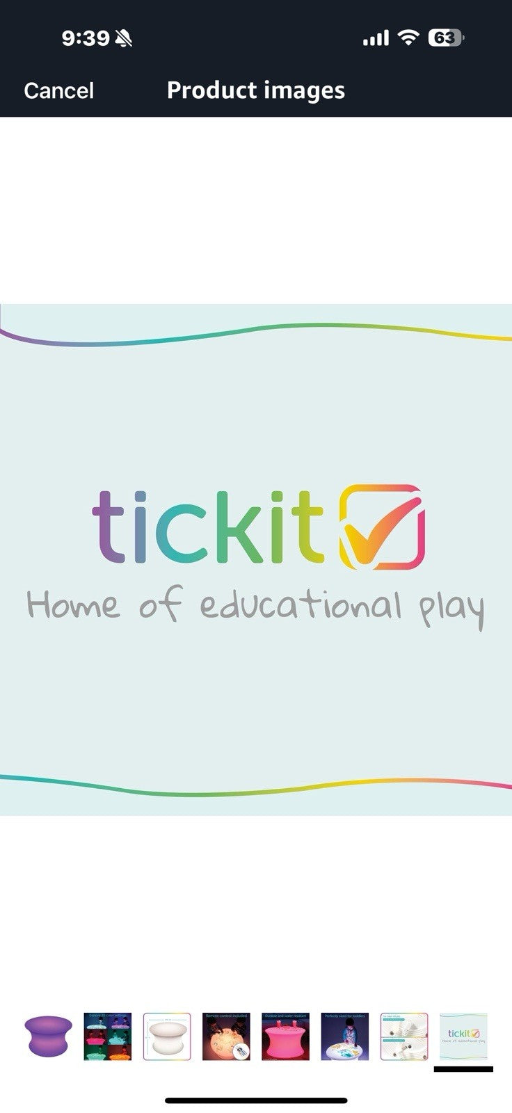 tickit Sensory Mood Light Table | 20 Colors | Rechargeable | Sensory 