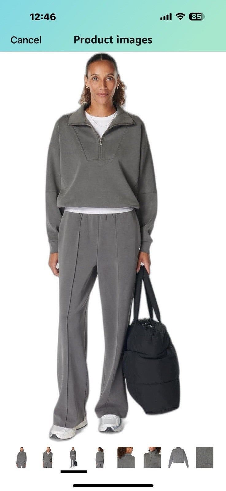 Sweaty Betty Women's Sand Wash Soft Half Zip Pullover Sweatshirt Size M
