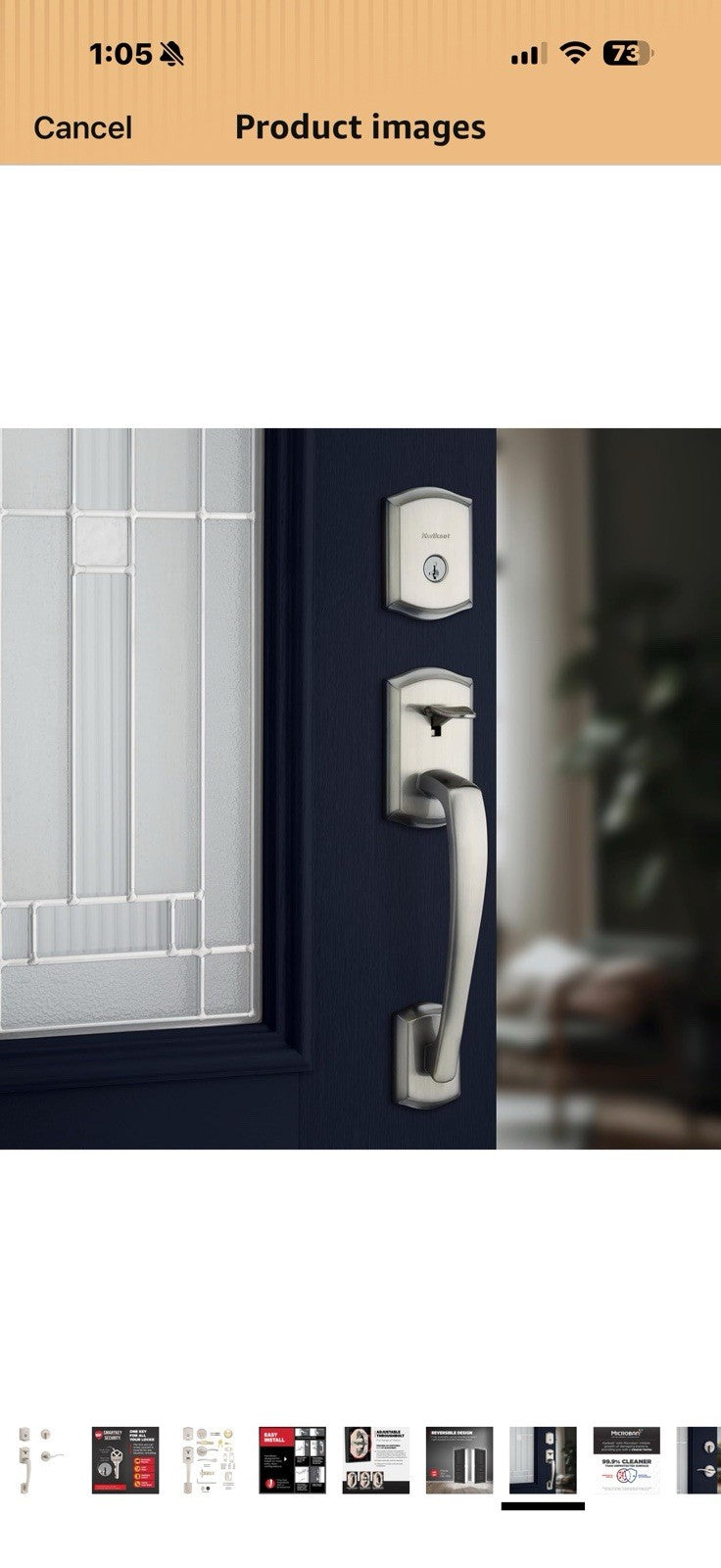 Kwikset Prescott Front Door Lock Handle and Deadbolt Set, Keyed Entry