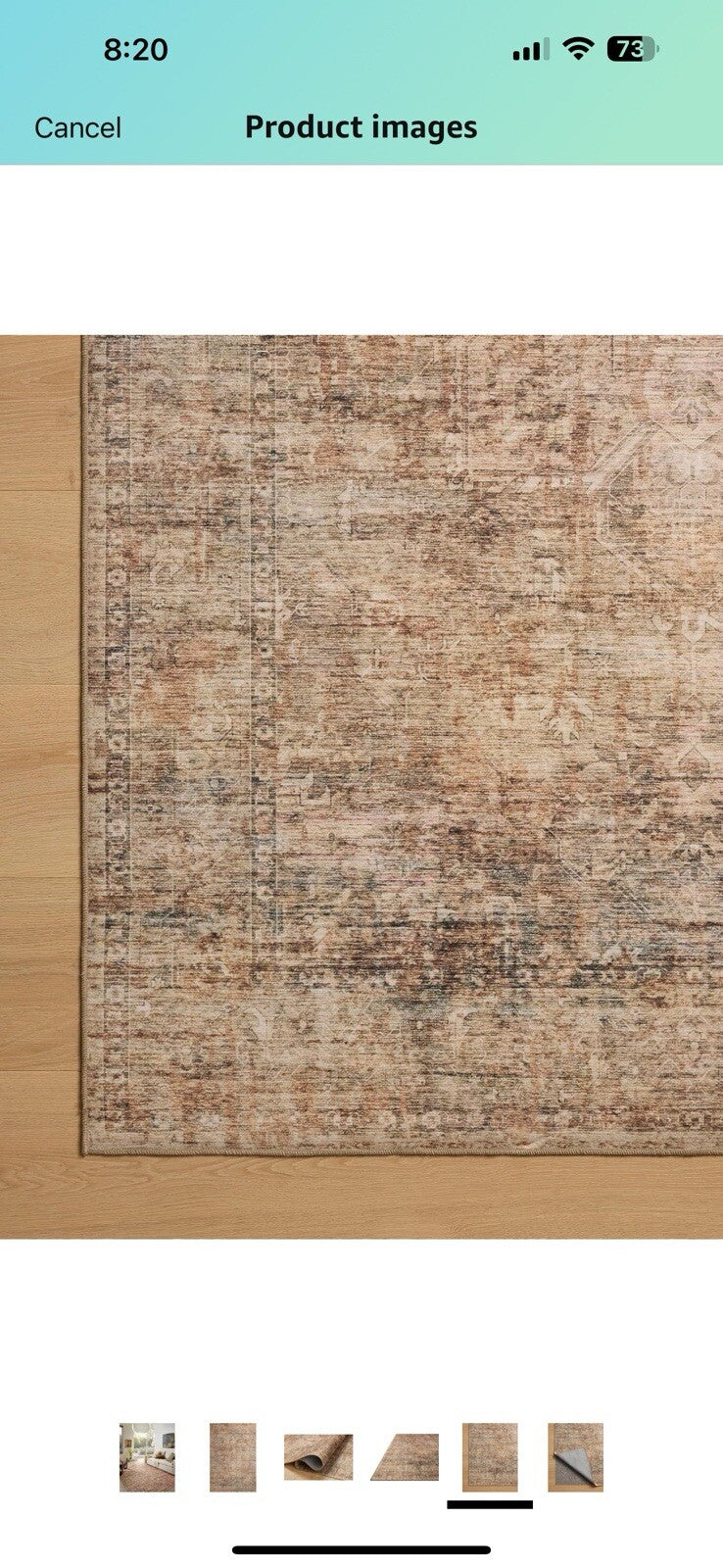 Loloi II Anniston Collection ANS-06 Clay/Charcoal 7'-6" x 9'-6" Machine