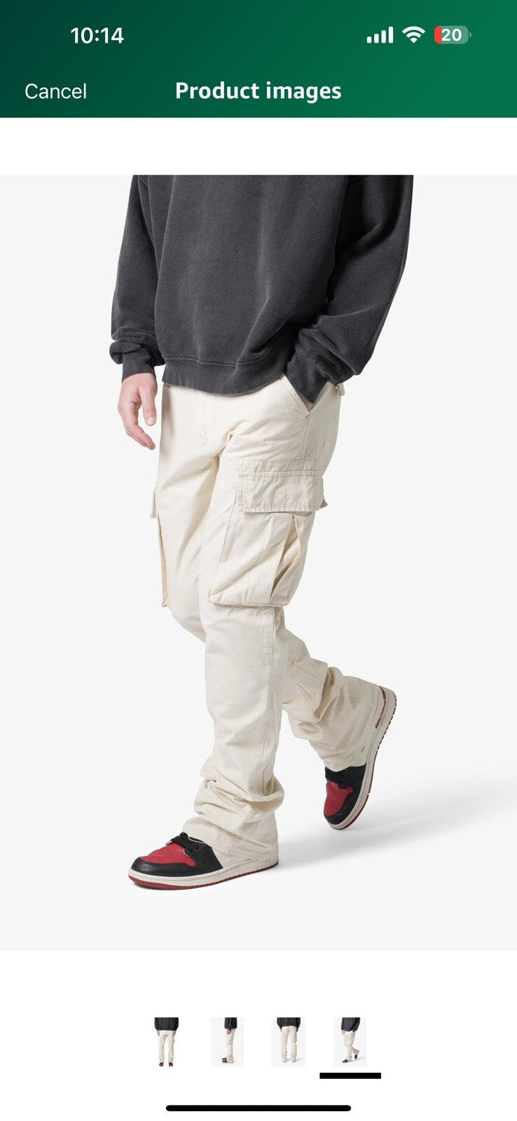 mnml Men's Bootcut Cargo Pants 40 Regular