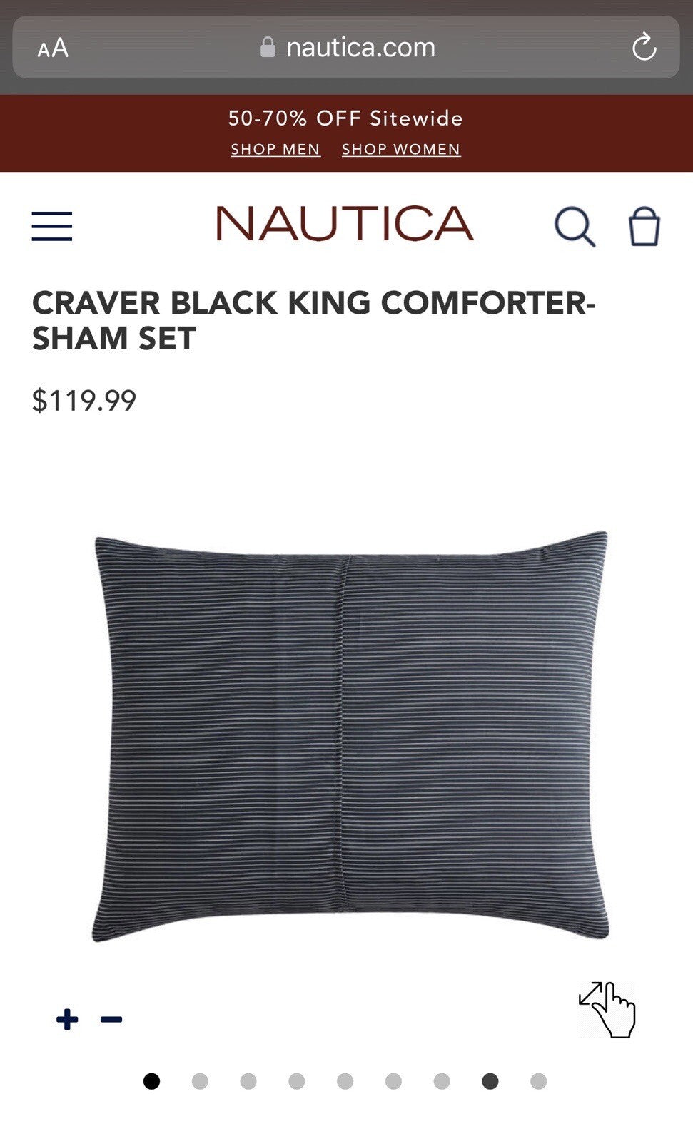 Nautica CRAVER BLACK KING COMFORTER-SHAM SET