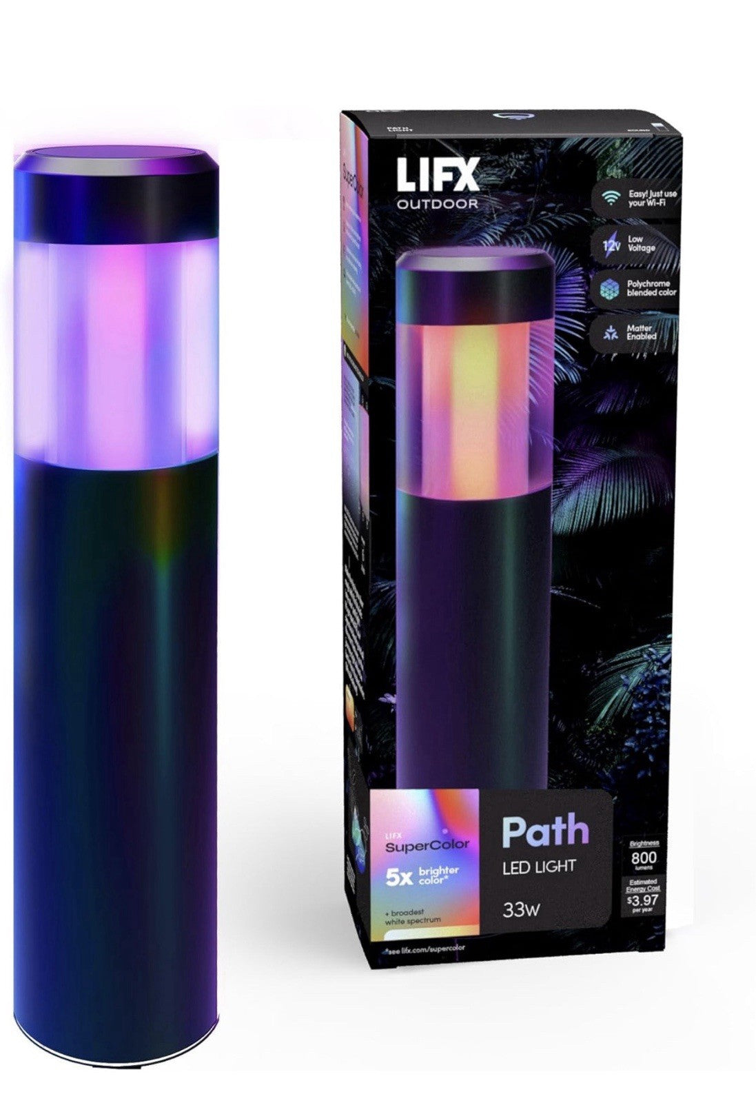 LIFX Supercolor Smart LED Path Light, Outdoor Wi-Fi Landscape Lighting 