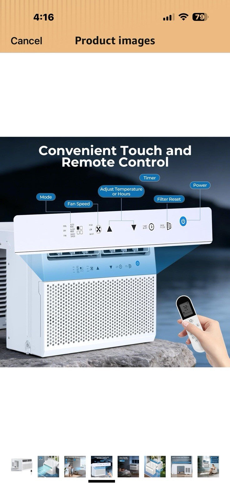 U-Shaped Window Air Conditioner, 10,000 BTU Window AC Unit Cools