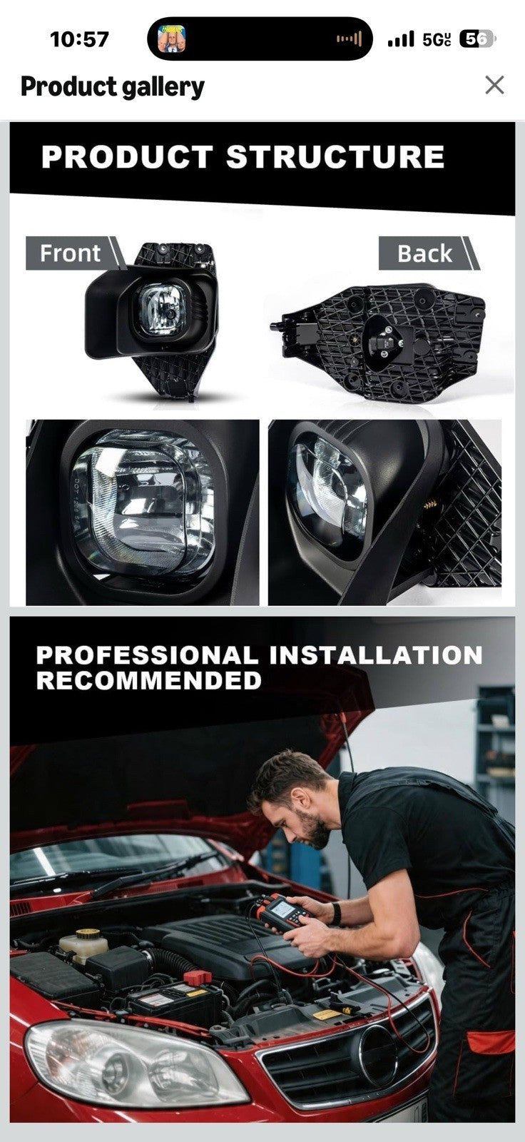 Front Smoky Lens Fog Light, Compatible with 2011-2016 Ford F250 F350