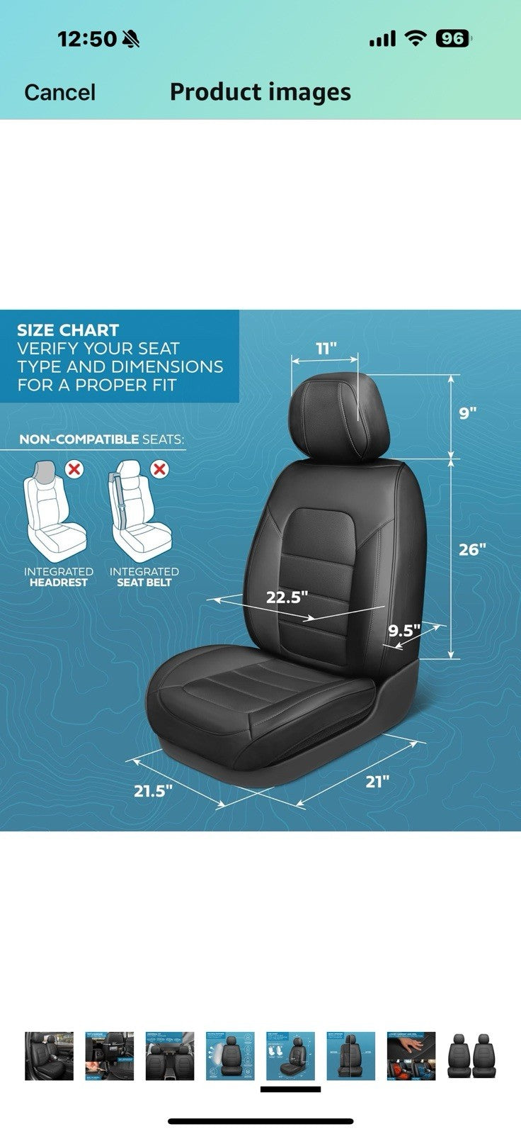Deluxe Edition Napa Leather Seat Covers for Cars, Trucks, & SUV – 2 Black Car
