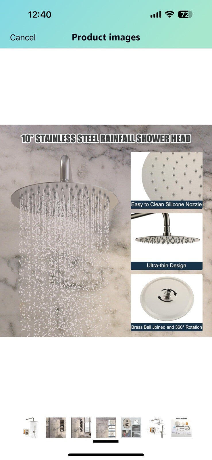 MONDAWE Round Shower Faucet Set, Wall Mounted Shower System 10 Inch