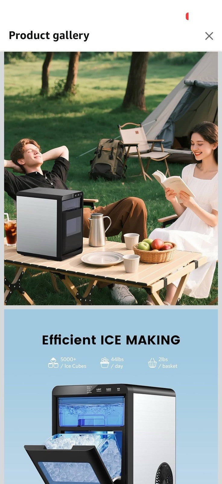 Nugget Ice Maker, 44.1Lbs/24H Ice Makers Countertop Crushed & Pebble Ice 