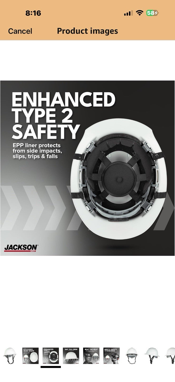 Jackson Safety Blockhead2 Type 2 Full Brim Hard Hat - Vented Construction 