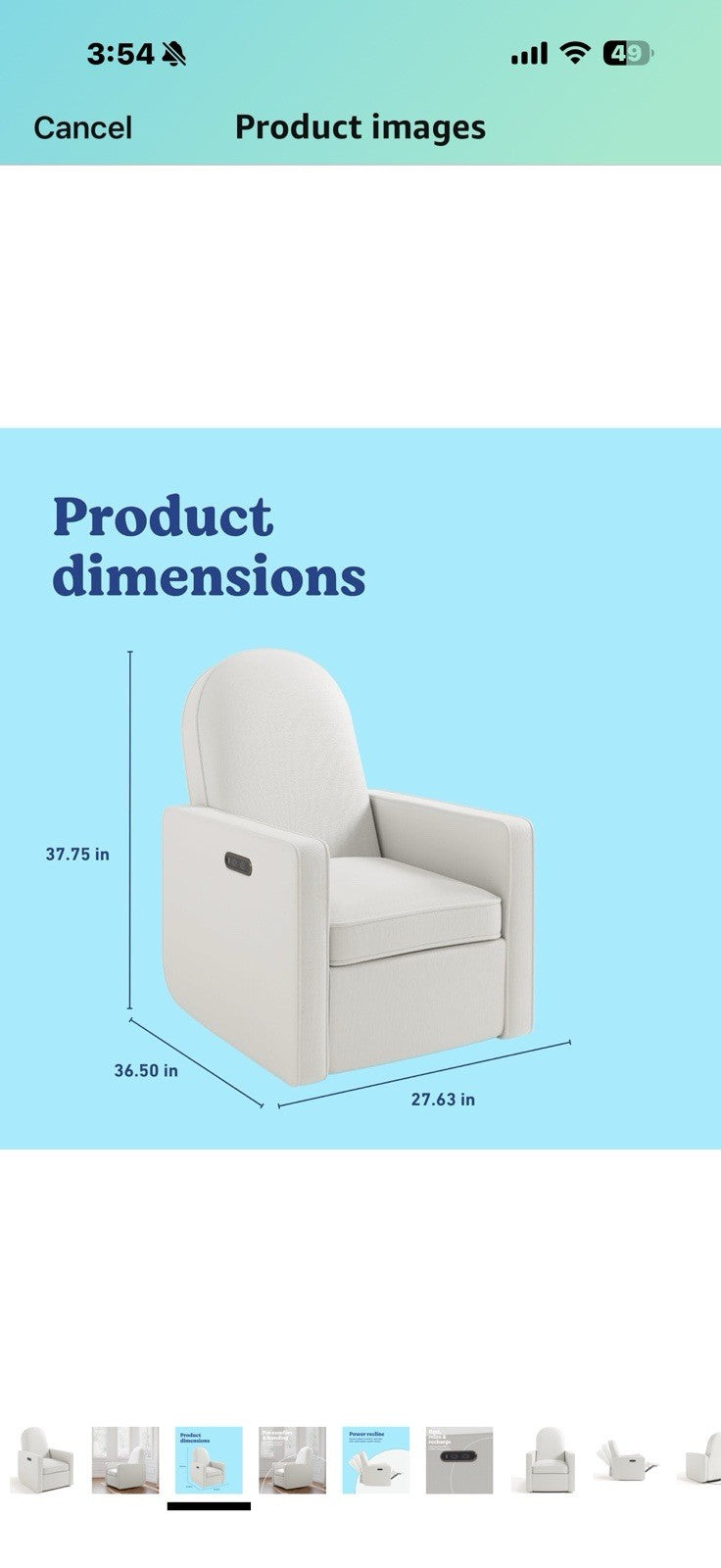 Graco Olivia Small-Spaces Premium Nursery Power Recliner Swivel Glider