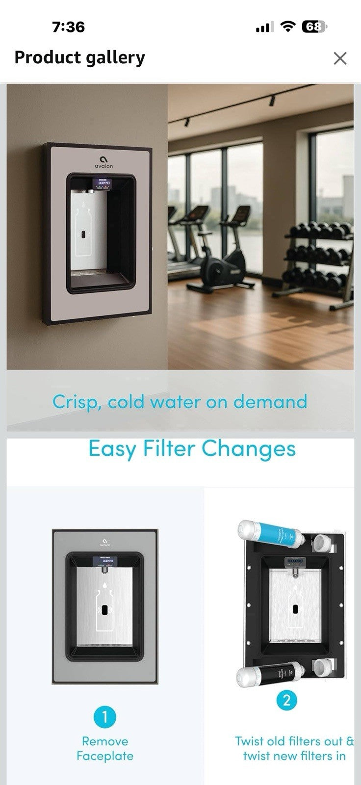 Avalon in-Wall Bottle Filling Station, Sensor Dispensing, Self Cleaning, A50-G